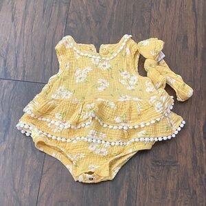 Rachel Zoe Yellow Floral Diaper Cover